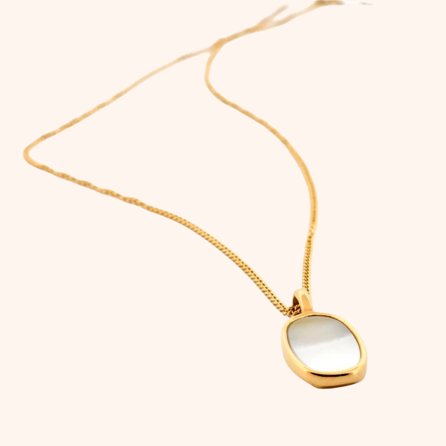 The Cozumel Necklace worn on a model or bust, demonstrating its elegant length and delicate style.